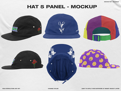 Hat 5 Panel - Mockup apparel apparel mockup branding cap cap mockup clothing mockup design five panel graphic design hat hat mockup mockup panel product design