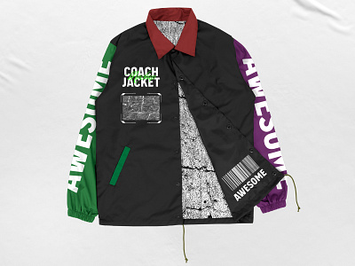 5 Coach Jacket - Mockup (Front) apparel apparel mockup branding clothing mockup coach jacket design fashion graphic design jacket mockup product design sports mockup windbreaker
