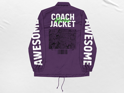 5 Coach Jacket - Mockup (Back) apparel apparel mockup branding clothing mockup coach jacket design fashion graphic design jacket mockup product design sports mockup windbreaker