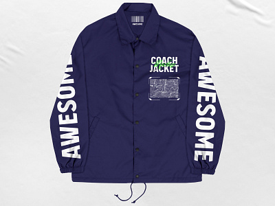 5 Coach Jacket - Mockup (Front) apparel apparel mockup branding clothing mockup coach jacket design fashion graphic design jacket mockup product design sports windbreaker