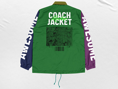 5 Coach Jacket - Mockup (Back) apparel apparel mockup branding clothing mockup coach jacket design fashion graphic design jacket mockup product design sports windbreaker