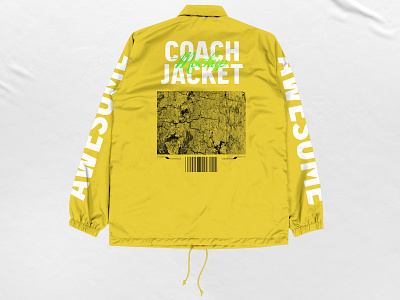 5 Coach Jacket - Mockup (Back) apparel apparel mockup branding clothing mockup coach jacket design fashion graphic design jacket mockup product design sports windbreaker