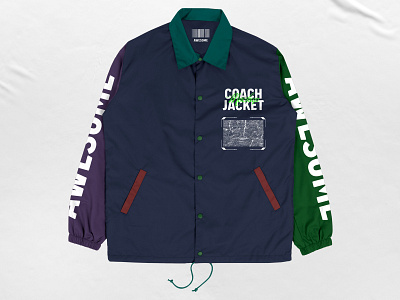 5 Coach Jacket - Mockup (Front) apparel apparel mockup branding clothing mockup coach jacket design fashion graphic design jacket mockup product design sports windbreaker