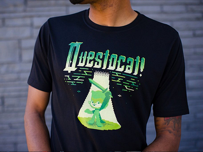 Questocat T-shirt 8 bit design games pixel pixelart t shirt typography video