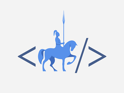 Freelance Code blue code freelance knight lance logo