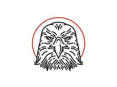 Hawk animal bird eagle face hawk icon stroke wip