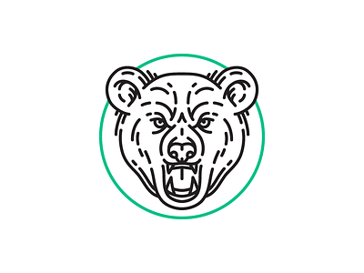 Bear animal bear face icon stroke wip
