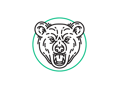 Bear animal bear face icon stroke wip