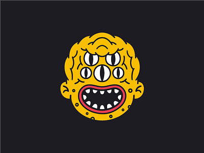 The Squidge character creature eyes face illustration kaiju monster mouth series weird yellow