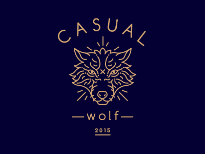 Casual Wolf, logo line lineart logo wolf