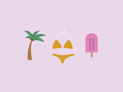 heading to the beach! beach bikini icons palm popsicle tree trip weekend