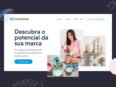 Nuvemshop Rebranding ecommerce human landing page rebranding shapes web design website