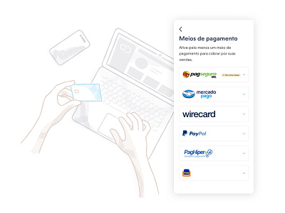 Payment Methods cards ecommerce illustration options payments ui web