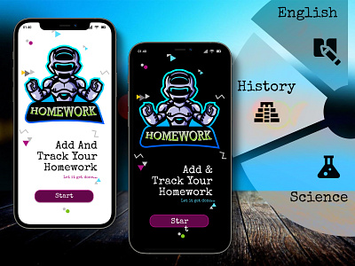 Voice based Homework Tracker App app design graphic design illustration ui ux