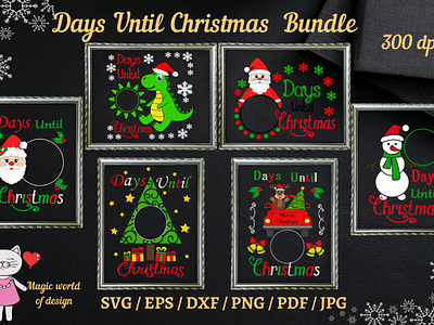 Christmas countdown svg bundle, days until christmas svg design illustration vector