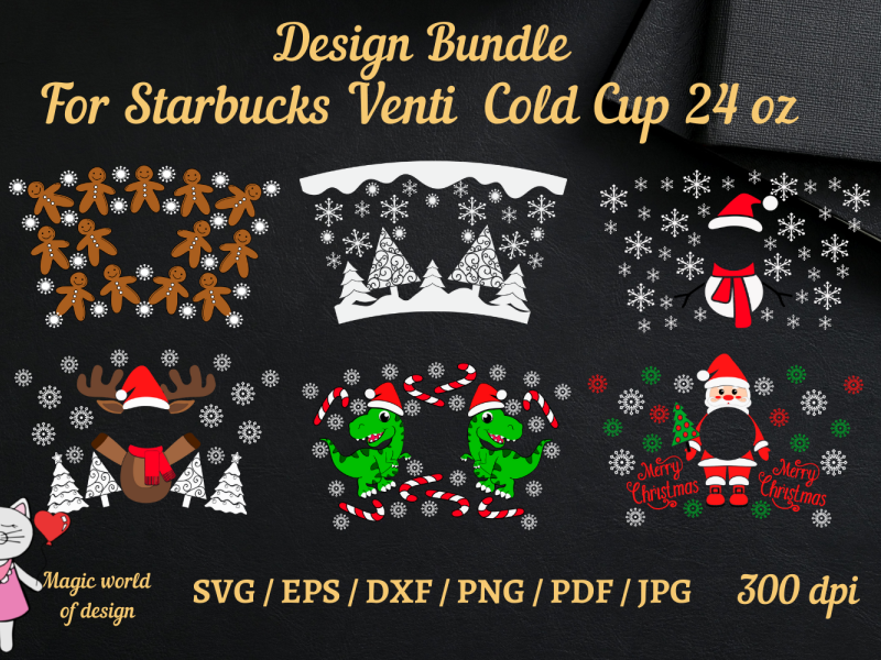 4 Pack Christmas 24oz Cold Cup Wraps Graphic by MiracleMaker · Creative  Fabrica