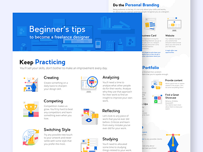 Beginner's Tips to Become a Freelance Designer Infographic design designer freelance guide illustration infographic vector