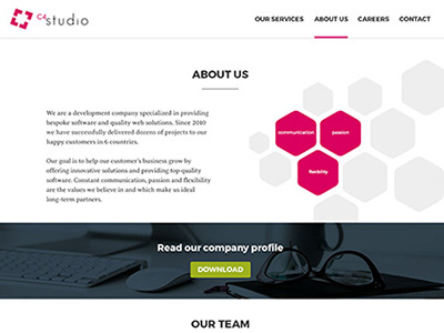 About Us page ui ux web design website