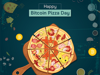 Happy Bitcoin Pizza Day - Poster bitcoin pizza day poster cryptocurrency cryptocurrency social media dubai food poster graphic design illustration pizza day campaign saquib sheikh social media