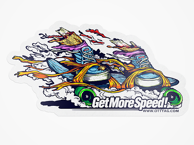 Get More Speed Sticker illustration sticker thrash
