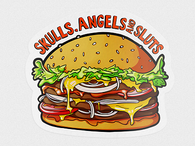 The burger sticker