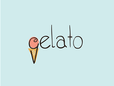 Gelato Logo branding dessert gelato ice cream ice cream cone illustration logo typography vector