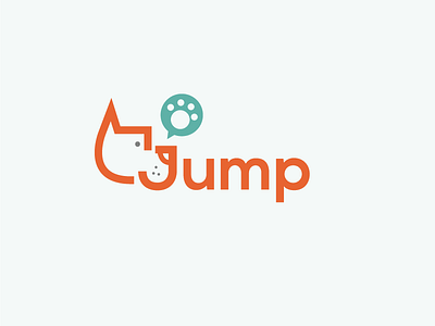 Jump Logo branding dog dog training exercise illustration logo mark paw print pet typography vector