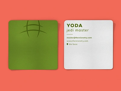 Yoda Business Card brand identity branding business card cards corporate style illustration jedi square card star wars stationery vector yoda