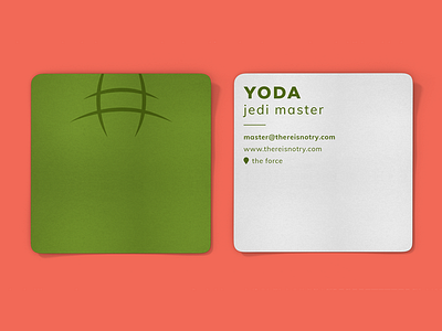 Yoda Business Card brand identity branding business card cards corporate style illustration jedi square card star wars stationery vector yoda