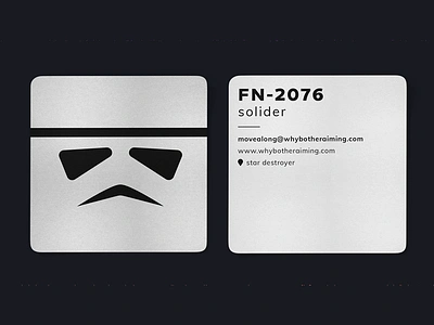 Stormtrooper Business Card brand identity branding business card cards corporate style dark side illustration square card star wars stationery stormtrooper vector