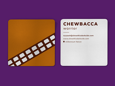 Chewbacca Business Card brand identity branding business card cards chewbacca chewie corporate style illustration square card star wars stationery vector