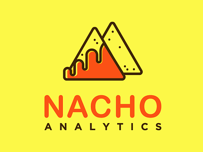 Nacho Analytics Logo analytics branding business cheese chips double meaning graph icon line art logo nachos vector