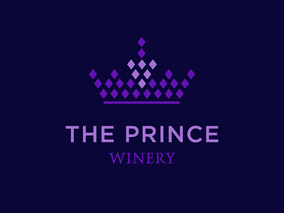 The Prince Winery Logo branding crown grapes graphic design icon illustration logo prince royalty vector wine winery