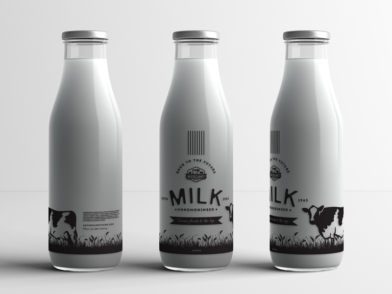 Milk Bottle Packaging by Michele McCammon on Dribbble