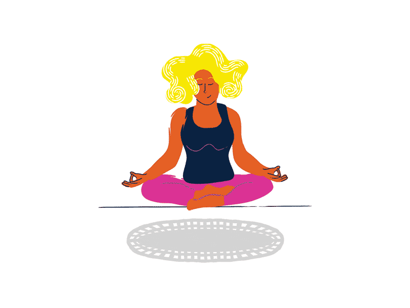 Just Breathe breathe character digital art gif graphic design illustration relax vector vector animation woman working out yoga