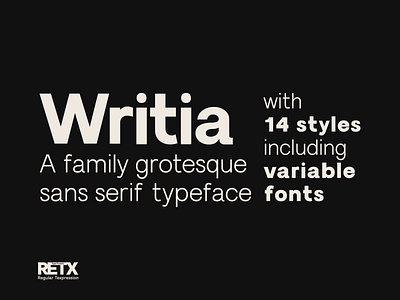 Writia Family Grotesque Sans Serif animation branding font graphic design logo motion graphics typography ui