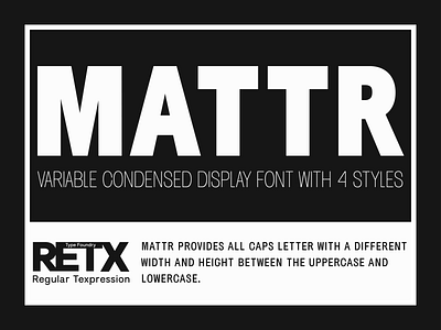 RETX Mattr branding graphic design type design typeface typography