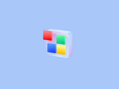 3D Window Logo 3d design minimal spline