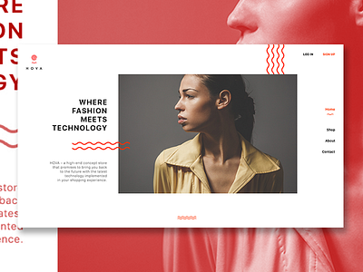HOVA Store Web Interface design fashion home red technology ui website