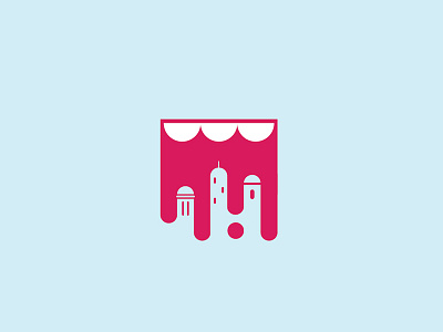 Munch Town Logo city design drool festival flat food illustration logo mouth