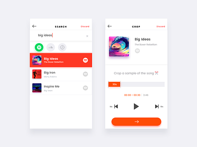 Crop Song dribbble music music player ui ux