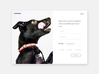 Daily UI :: 001 daily ui dog interface log in sign in sign up ui ux web website