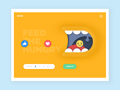 Daily UI :: 010 - Share Button button color dailyui feed give like share website yellow