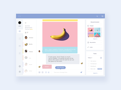 Daily UI :: 013 - Direct Messaging (for Team Communication) banana chat color daily message team ui ux web website