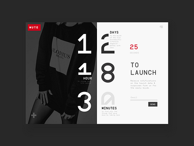 Daily UI :: 014 - Countdown Timer black clock countdown daily dark interface minimal timer ui website white