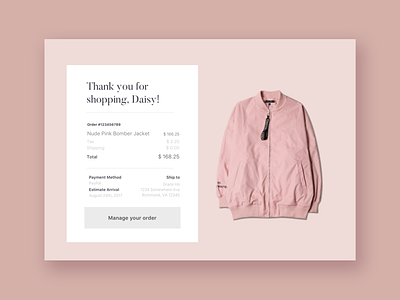 Daily UI :: 017 - Email Receipt clothes color daily email fashion nude pink receipt ui