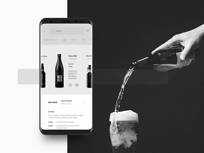 Daily UI :: 022 - Search beer bright daily dark design drink layout minimal search ui ux white