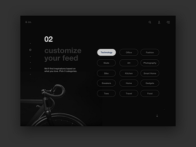 Daily UI :: 023 - User Onboarding bike daily dark dribbble feed interface minimal minimalist product ui ux