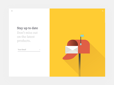 Daily UI :: 026 - Subscribe color mail minimal newsletter pop subscribe typogrphy yellow