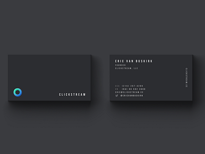 Clickstream Business Cards black business card clickstream dark design layout logo print typography